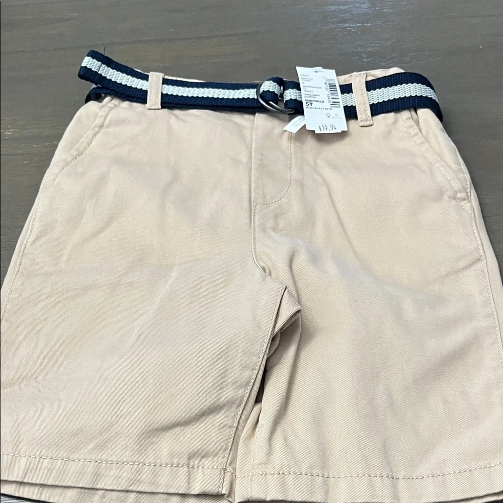 NWT! The Children's Place Beige Shorts with Navy Belt